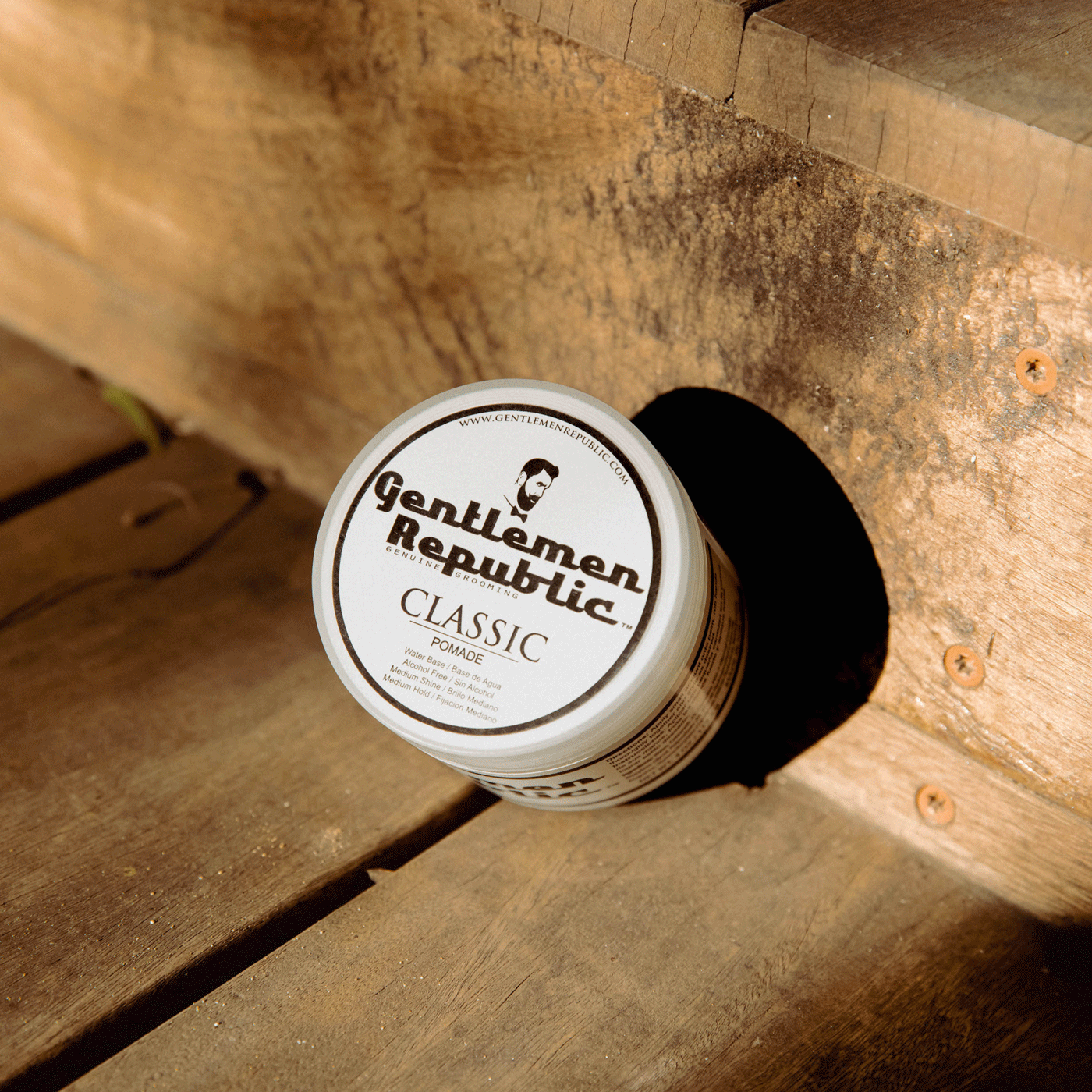 pomade placed on table