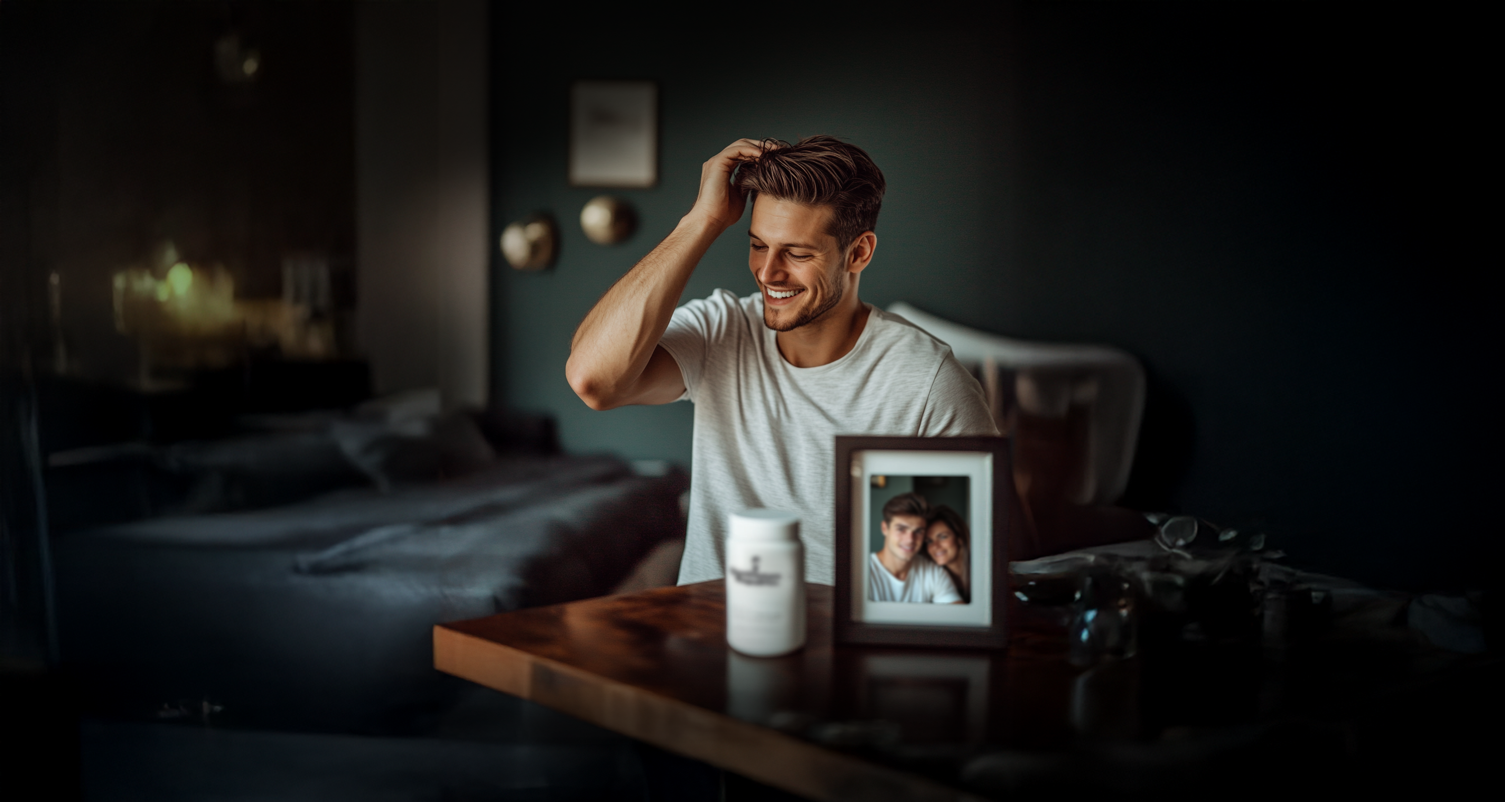 man setting his hair