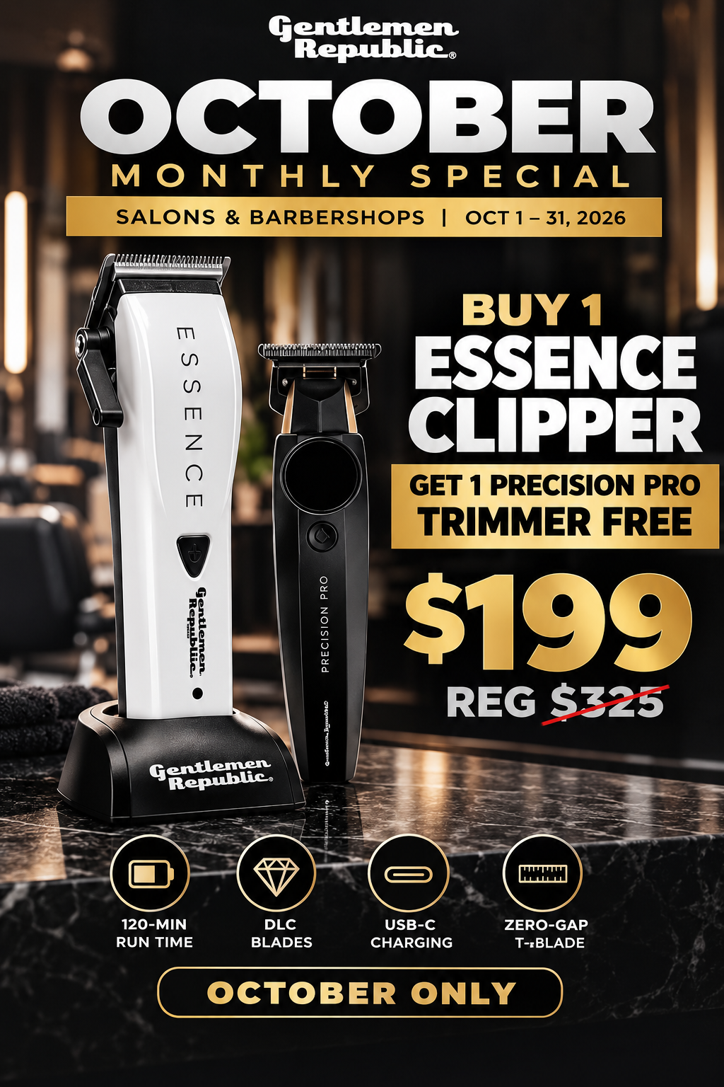 OCTOBER SPECIAL – ESSENCE CLIPPER + FREE PRECISION PRO TRIMMER