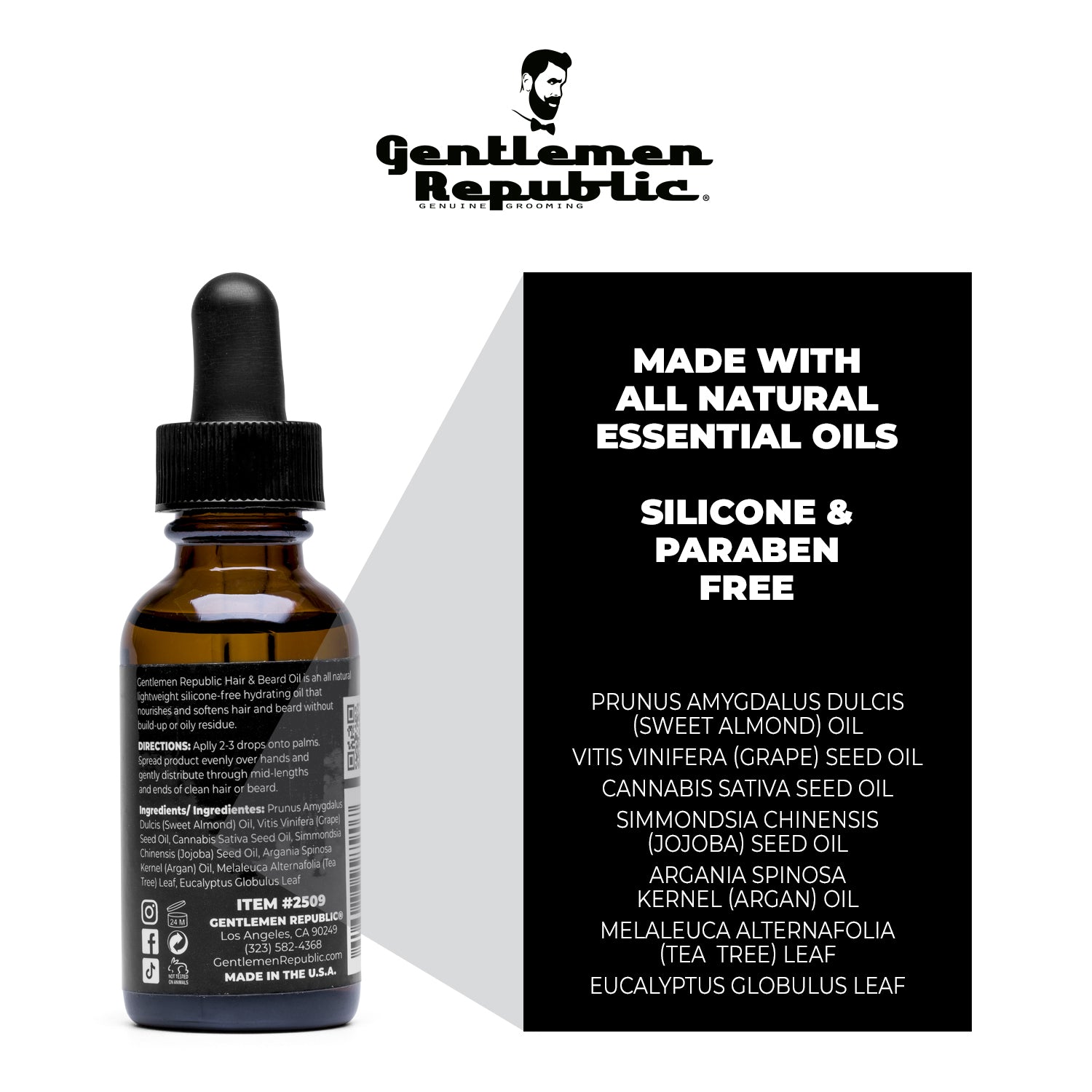 Hair & Beard Oil + Beard Brush