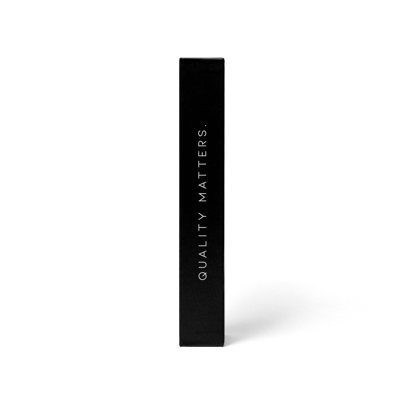 Black package side-view "Quality Matters"