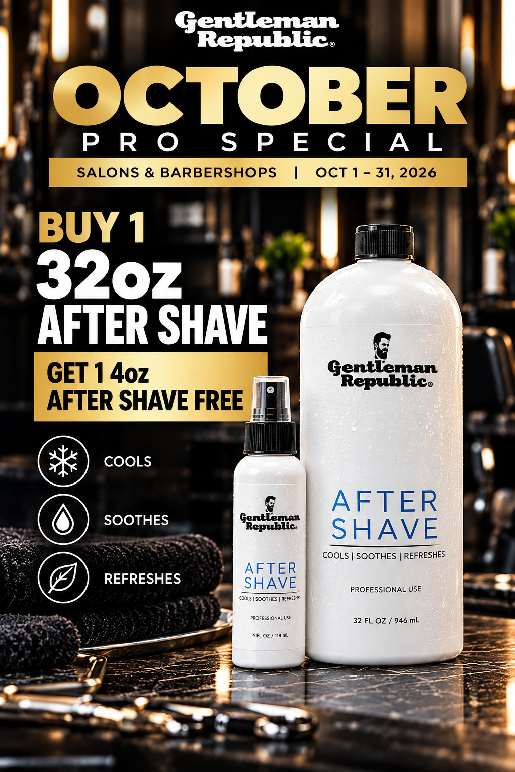 OCTOBER SPECIAL – AFTER SHAVE 32oz + FREE 4oz